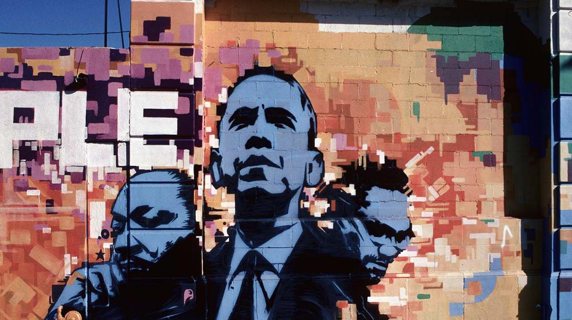 Obama-MLK-Malcolm-X-mural-Men-of-Change-exhibit-Washington-State-History-Museum-Tacoma